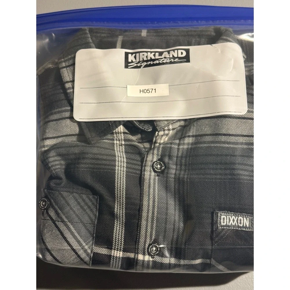 Dixxon Flannel Co Youth Division Grey Black Plaid D-Tech Shirt Kids XL